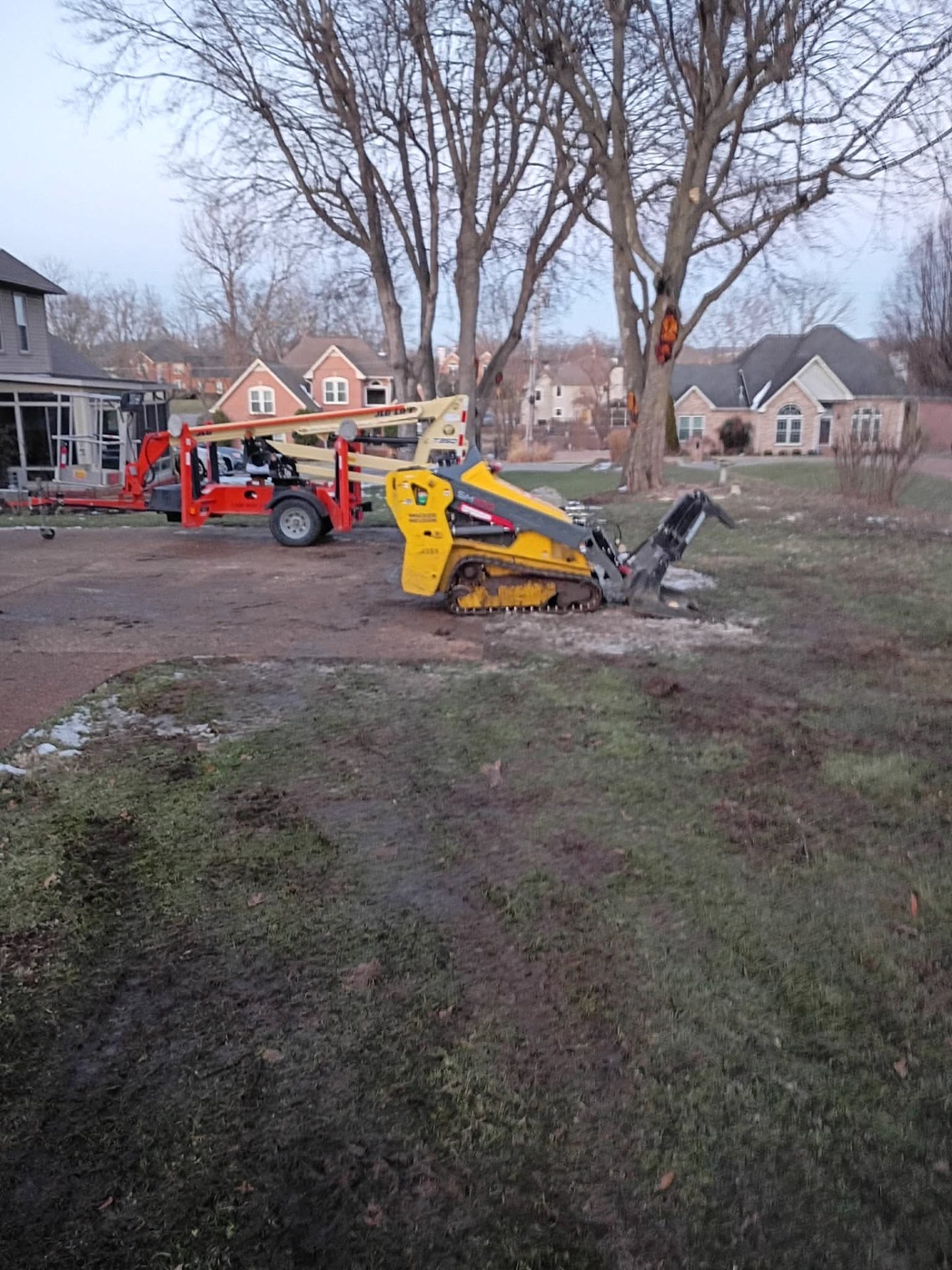 Stump grinding & land clearing job site