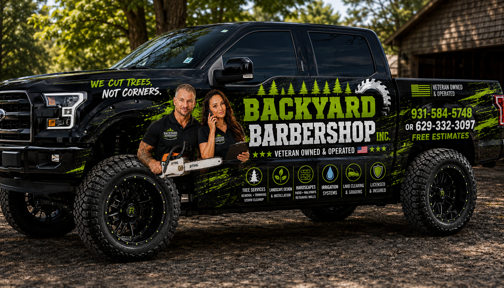 Our black lifted Ford truck